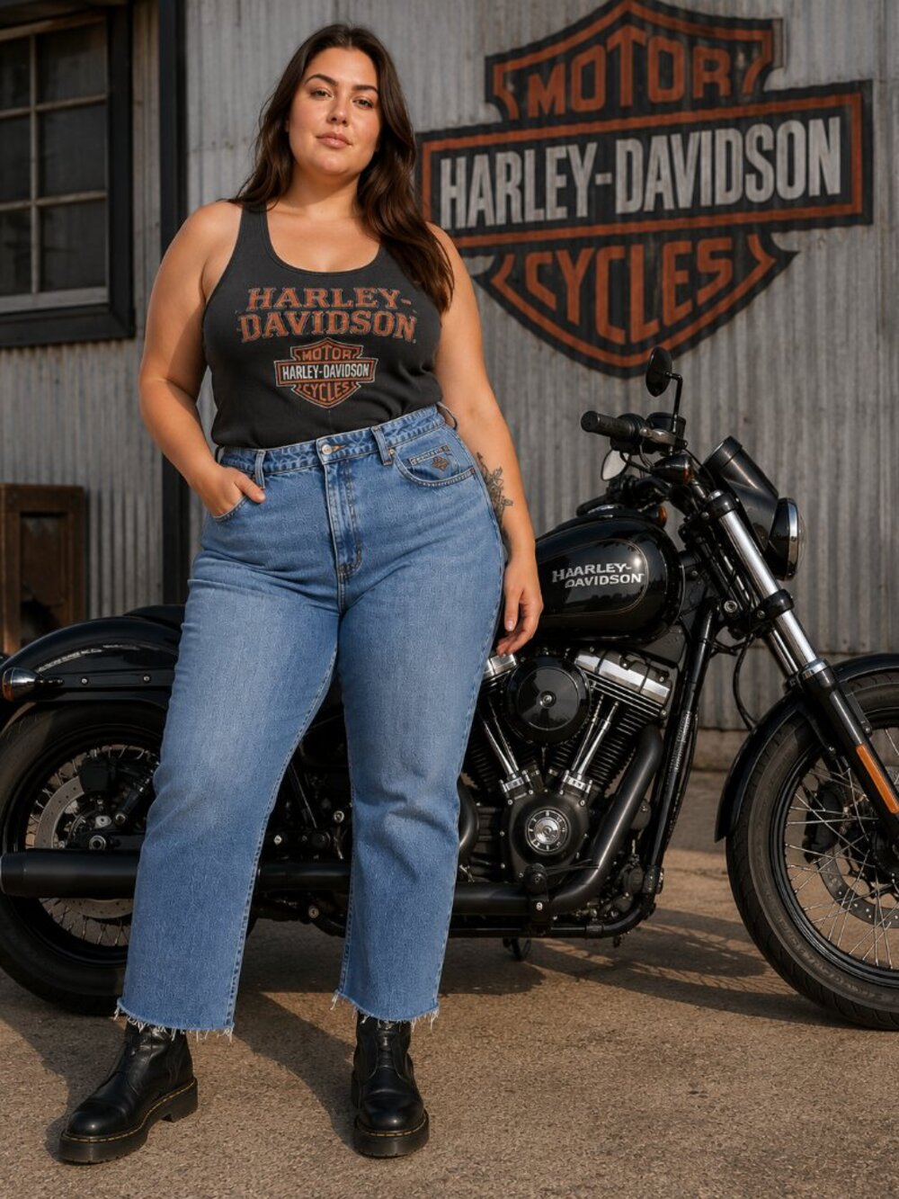 VTG Harley-Davidson Jeans Y2K Medium Wash, Relaxed Straight/Bootcut Biker SZ 16R